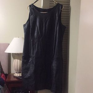 Black faux leather dress